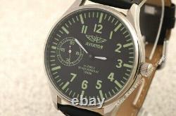 Aviator vintage Russian USSR aviation Pilot's MILITARY style wristwatch NOS