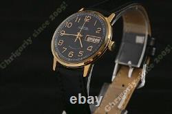 Double calendar Russian USSR vintage classic style wrist watch RAKETA cal. 2628