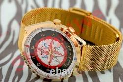 Gold plated Russian USSR vintage Ex Rare wrist watch Raketa Polar star NOS! 2609