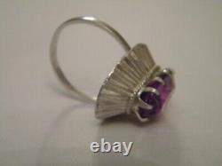 Lovely Vintage Russian Sterling Silver 925 Alexandrite Ring Jewelry USSR Size 7