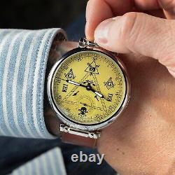 Molniya Watch Masonic Mechanical Soviet Russian USSR Rare Wrist Molnija Vintage
