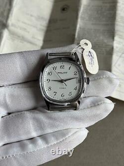 NOS BRAND NEW USSR Soviet Russian Vintage POLJOT Watch Papers Mechanical Chrome