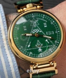 New! Molniya Watch Mechanical Masonic Soviet Russian USSR Wrist Molnija Vintage