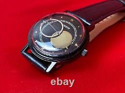 New! Watch RAKETA MOON SUN COPERNIC USSR Black Russian Mechanical Vintage W2050