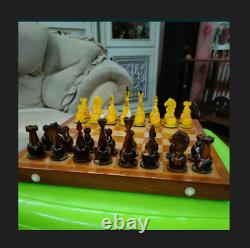 RARE! Vintage Soviet Chess AMBER Russian Kaliningrad Collectible Old USSR C485