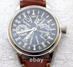 RARE! Watch MOLNIYA CITIES 24 hours Vintage USSR Old Russian Serviced #W2106