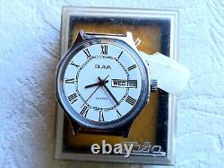 Soviet russian Slava men's watch, day/date, nos with box