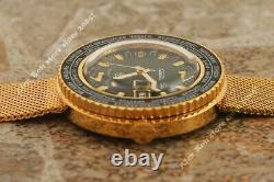 USSR vintage World time Rare City Cities NOS! Gold plated Russian wrist watch