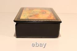 VINTAGE RARE BEAUTIFUL USSR RUSSIA HAND PAINTING LACQUER JEWELRY BOX Mstera