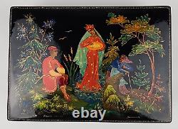 Vintage 1969 PALEKH Russia Hand Painted Lacquer Box Artist Signed PYRYLOVA