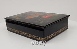 Vintage 1969 PALEKH Russia Hand Painted Lacquer Box Artist Signed PYRYLOVA