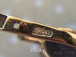 Vintage Earrings Gold 583 14K Alexandrite Jewelry Women's Russian USSR Rare Old