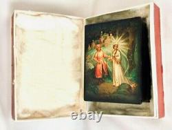 Vintage FEDOSKINO USSR 1988 Hand Painted Lacquer Box Fairy Tale Artist I. Isaev