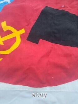 Vintage German Soviet Russian Friendship Flag 5.5ft X 8ft rare