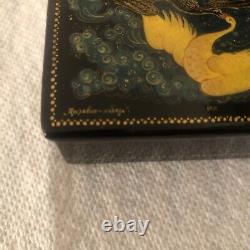 Vintage Large 1975Russian Lacquer Box Made In USSR Artist Signed Named