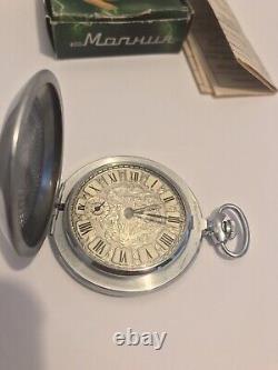 Vintage Molnija Soviet Russian USSR 1943 1995 1941-45 15j Pocket Watch NOS NEW