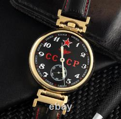 Vintage Molniya Watch Mechanical Soviet Russian USSR Molnija Star Men Leather