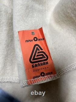 Vintage Perun Russian USSR Wool Solid Beige Blanket 78x65