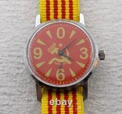 Vintage Pobeda Watch Mechanical Men Wrist Russian USSR Soviet Hammer Sickle Star