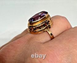 Vintage Retro Classic ring Russian Vintage Soviet USSR jewelry Rose Gold 14K 583