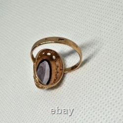 Vintage Retro Classic ring Russian Vintage Soviet USSR jewelry Rose Gold 14K 583