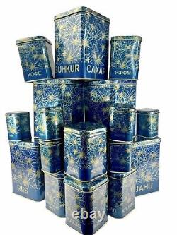 Vintage Retro Tins Soviet Russian Estonian Food Containers Boxes Condiments