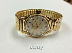 Vintage Russian? Gold Filled Hand Winding White Dial Gold Band Watch