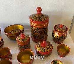 Vintage Russian Lacquer Hand Painted Serving Dishes From USSR