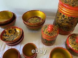 Vintage Russian Lacquer Hand Painted Serving Dishes From USSR