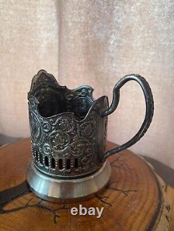 Vintage Russian Soviet Era Filigree Tea Glass Holder Podstakannik