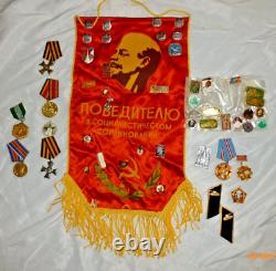 Vintage Russian Soviet Military Pin Award Lot Medals USSR many Rare Pinback