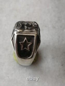 Vintage Russian USSR, 835 Silver Police Officer NKVD Ring 8,5 US