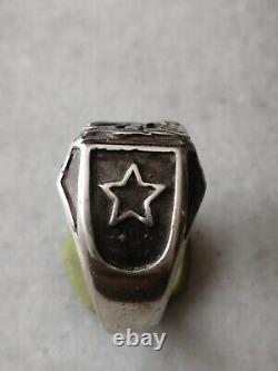 Vintage Russian USSR, 835 Silver Police Officer NKVD Ring 8,5 US