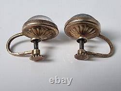Vintage Russian USSR Gilt Silver 875 Star Earrings Gold Plated