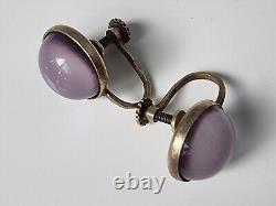 Vintage Russian USSR Gilt Silver 875 Star Earrings Gold Plated