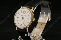 Vintage Russian USSR calendar classic style wrist watch Raketa cal. 2614