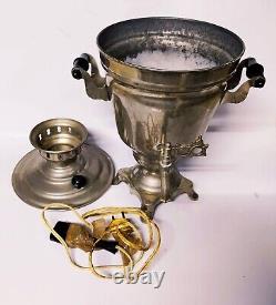 Vintage Russian USSR soviet brass electric household samovar tea-urn works