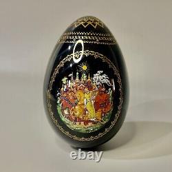 Vintage Russian (Ukrainian) Fairytale Egg Ruslan And Ludmila 24-karat-gold