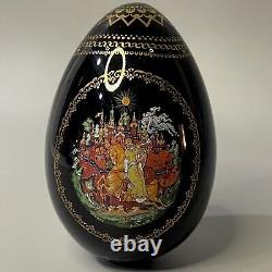 Vintage Russian (Ukrainian) Fairytale Egg Ruslan And Ludmila 24-karat-gold