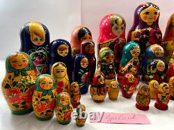 Vintage Set of Soviet USSR Nesting Dolls Matryoshka Matrioschka 51 Russian Dolls