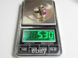 Vintage Soviet Ring Russian Gilt Sterling Silver 916 Amethyst Stone Size 8 USSR