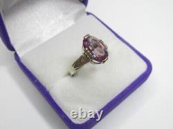 Vintage Soviet Ring Russian Sterling Silver 875 Alexandrite Stone Size 7 USSR