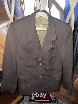 Vintage Soviet Russia 3 Military Hats, Jacket, Shirt And Shoulder Straps