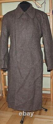 Vintage USSR Russian Military Surplus Uniform Overcoat Soldier Wool Coat 50-4 L