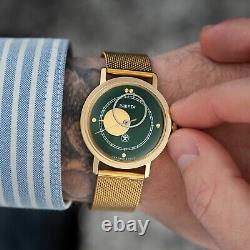 Vintage Watch Raketa Copernic Mechanical Moon Sun Soviet USSR Russian Men Golden