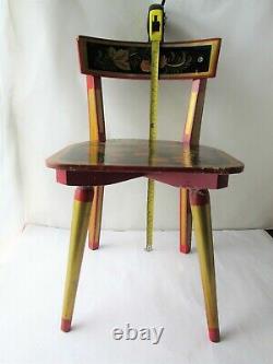 Vintage old USSR Russian woden hand painted children kids chair