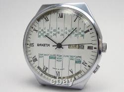 Vintage watch RAKETA perpetual calendar from USSR russian serviced 2628. H