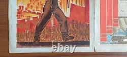 Affiche de propagande de guerre de la révolution soviétique russe de l'URSS, extrêmement rare et vintage