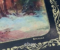 Boîte en laque PALEKH, artiste BAZLOVA, vintage russe MSTERA URSS, signée RARE soviétique