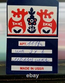 Boîte rare en laque russe vintage Troïka fabriquée en URSS